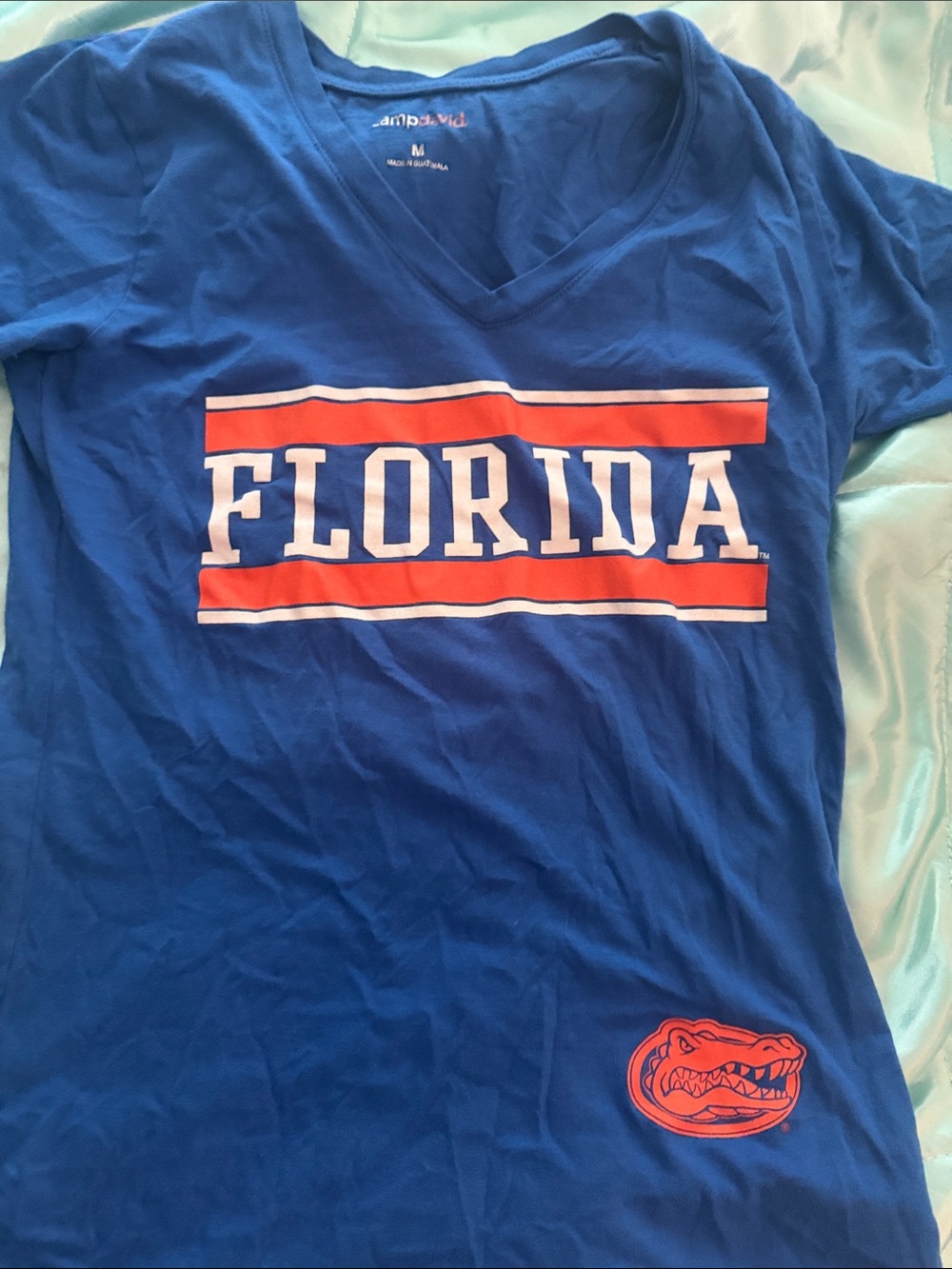 Florida Gators Women's Blue V-Neck Short Sleeve Tee